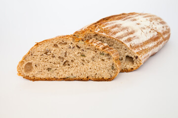 Fresh natural rye yeast-free bread handmade from natural ingredients for vegetarians