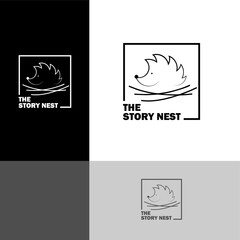 Hedgehog in the nest Logo design, The Story Nest