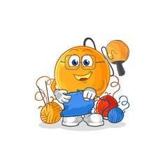 paddle ball tailor mascot. cartoon vector