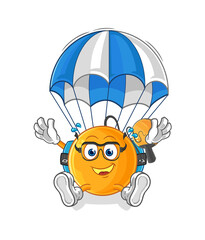 paddle ball skydiving character. cartoon mascot vector
