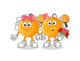 Fototapeta premium paddle ball wedding cartoon. cartoon mascot vector