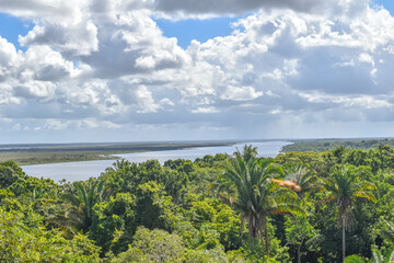 Fototapeta na wymiar Belize Rainforest clouds over the river