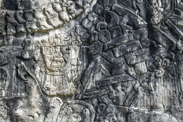 ancient stone carving Lamanai Ruins