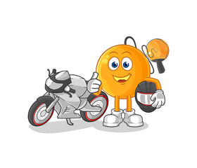 paddle ball racer character. cartoon mascot vector