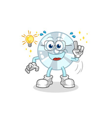 CD got an idea cartoon. mascot vector