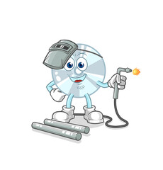 CD welder mascot. cartoon vector