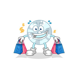 CD shoping mascot. cartoon vector