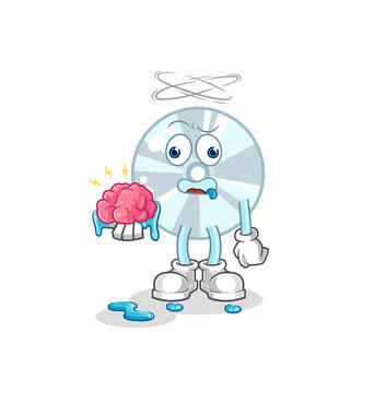 CD no brain vector. cartoon character