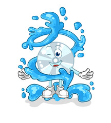 CD fresh with water mascot. cartoon vector
