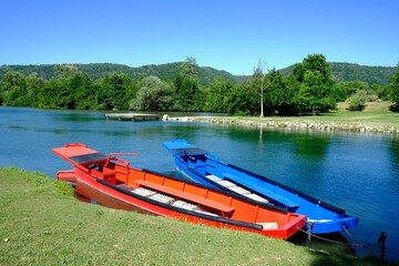 barque de joute sur lac la roche de glun drôme