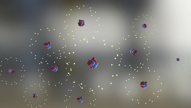 Atom anatomy, Atomic model or structure , electrons orbiting the nucleus particles, atom and its electron cloud. Quantum mechanics and atomic, Neutrons and protons, 3d render