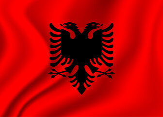 Flag of Albania. Albanian national symbol in official colors. Template icon. Abstract vector background