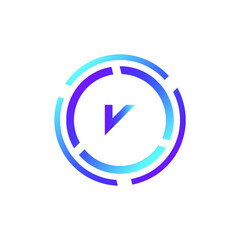 Creative Letter V logo design with point or dot symbol