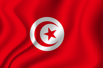 Flag of Tunisia. Tunis Republic national symbol in official colors. Template icon. Abstract vector background