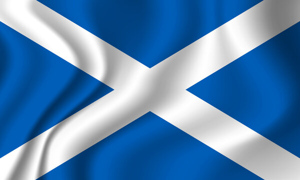 Flag of Scotland. Scottish national symbol in official colors. Template icon. Abstract vector background