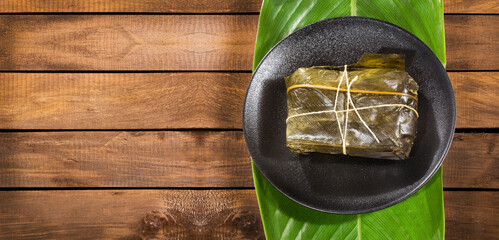 Tamal traditional Colombian food - Delicious steamed recipe