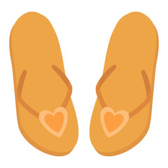 Orange flip flops vector illustration.