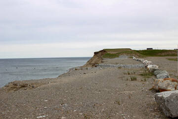 empty lobster and crab traps along the road in newfoundland