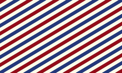 Red and blue usa diagonal lines seamless pattern abstract. Barbershop vintage texture. EPS 10 vector