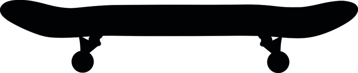 skateboard deck, truck and wheel, sports equipment for skateboarding realistic silhouette