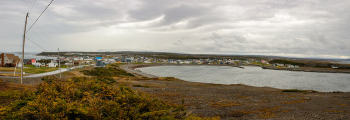 Panoramic style photo of the town of Port au choix