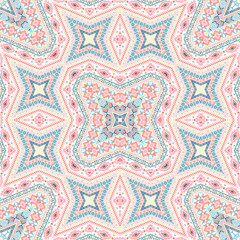 Scandinavian seamless pattern graphic design. Boho geometric texture. Scarf print in ethnic style.