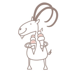 Cute outlined jungle and woodland animal for kids. Coloring vector illustration set.