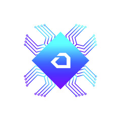 Creative Letter O logo design with point or dot symbol