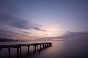 Fototapeta premium sunset over the lake