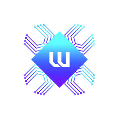 Obraz premium Creative Letter W logo design with point or dot symbol