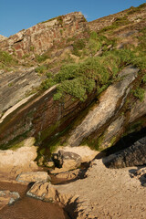 Natural spring on the Praia da Amalia - beach on the western coast of Portugal