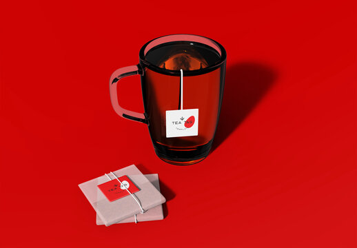 Glass Cup with Tea Label