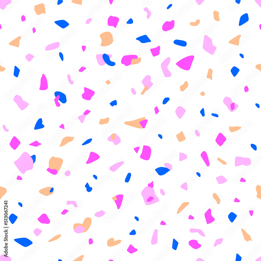 Aufkleber seamless pattern in the style of terrazzo.