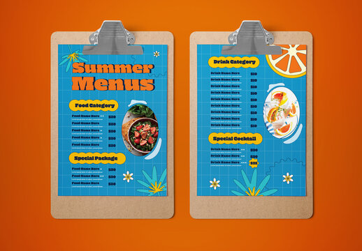 Food Menu Summer Theme Layout