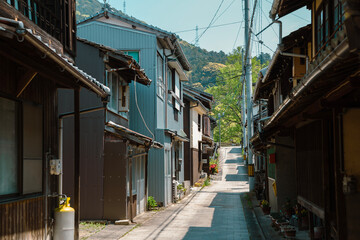 Obraz premium Ozu village traditional house street in Ehime, Japan