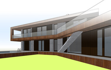 Obraz premium house architecture design 3d illustration