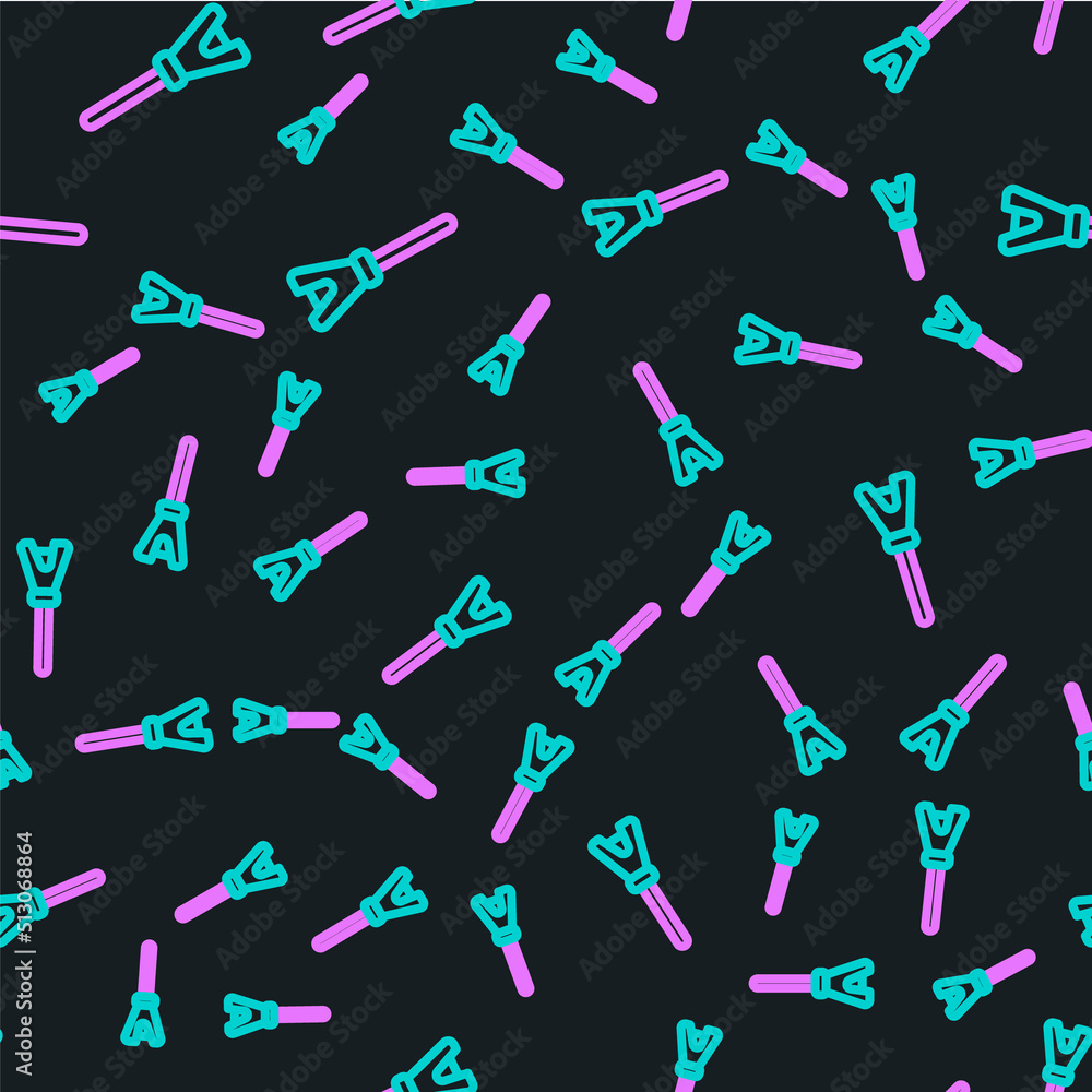 Poster line mop icon isolated seamless pattern on black background. cleaning service concept. vector