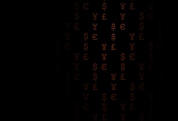 Dark red vector layout with banking symbols.