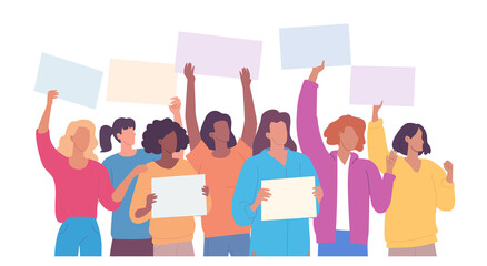 Different women protest against the restriction of their human rights and freedoms