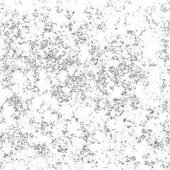 Abstract texture of small villi, sticks, dots and a line. Black and white background of small villi, sticks, dots and a circle. Seamless monochrome pattern.