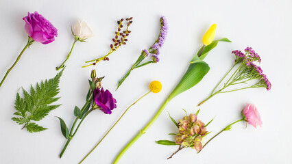 flowers on white background