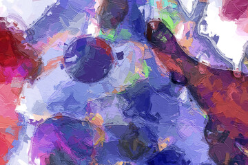Abstract beautiful oil painting geometric illustration