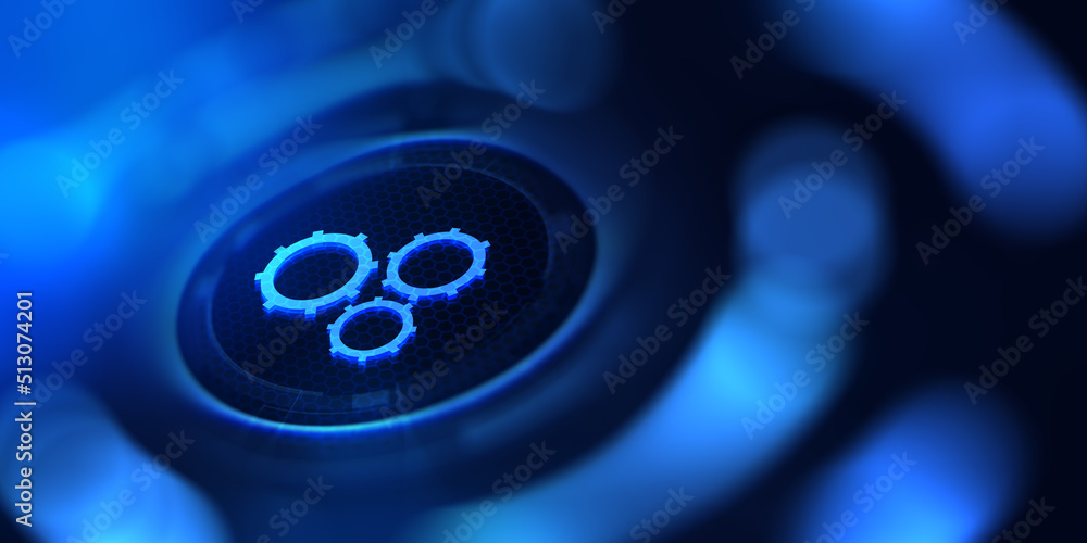 Poster automation software technology process system business concept. 3d render illustration