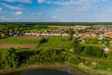 Fototapeta na wymiar Aerial view of Kastel, a village in East Flanders Belgium