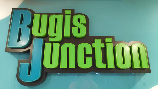 Sign of Bugis Junction Shopping mall located in Singapore