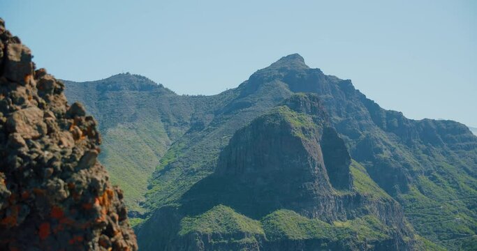 Scenic view from Mirador La Cruz de Hilda. Masca Gorge. Tenerife. Canary Islands, Spain. Parque rural de Teno. Top view.