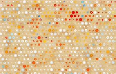 夏の花　細目　ランダムサイズ　ベージュ