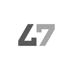 abstract Monogram Number 47 Logo Design