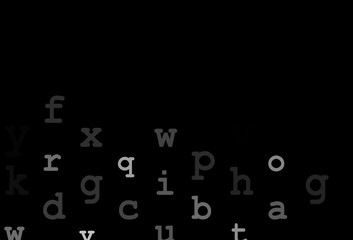 Dark silver, gray vector pattern with ABC symbols.