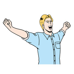 アメコミタッチの喜ぶ男性